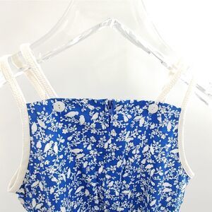 RARE Florence Eiseman bird print, blue & white, sun dress size 12